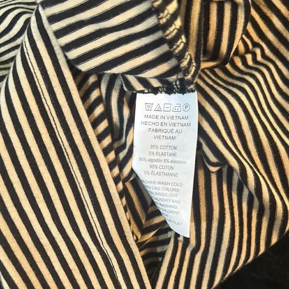 Michael Kors Striped Open Shoulder Women's Top Size XL